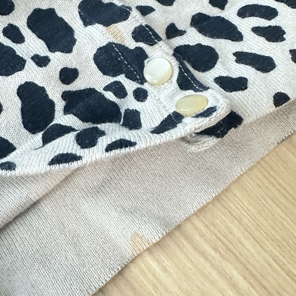 Charter Club Women’s Animal Print Button-Down Sweater Cardigan Beige Black P/S - Picture 11 of 11